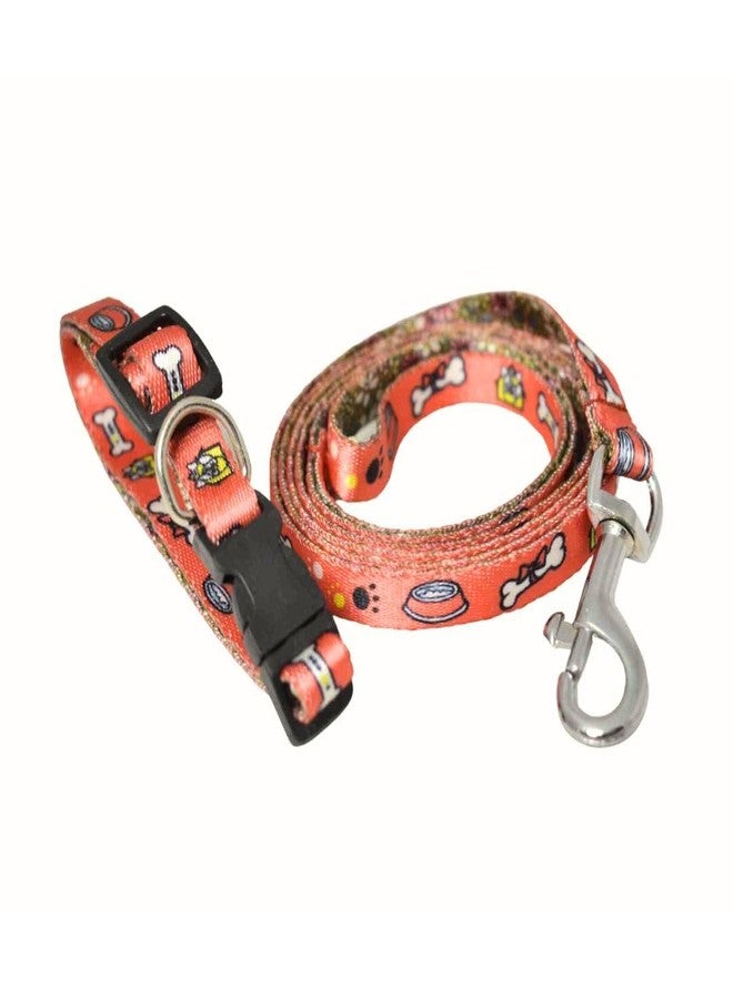 PET FUN Nylon & Printed Dog Collar and Leash Combo Set for Daily Training and Walks | Adjustable, Durable, and Stylish for Small to Large Dogs (10 MM, Printed) - Image 1